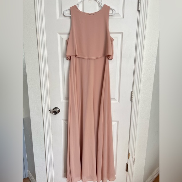 Lulu’s | Utterly Enchanting Lined Sleeveless Maxi Dress Gown Blush Medium - Picture 7 of 11
